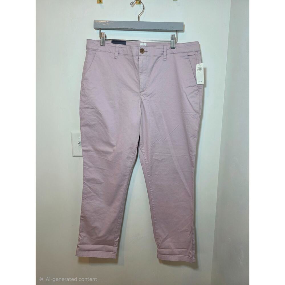 Gap High Rise Stretch Girlfriend Khaki Pants Pale Pink Womens 14